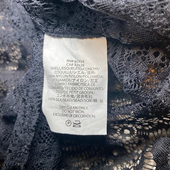 Armani Exchange Lace Blouse - Sheer, Button Up, Short Sleeve - Small - Picture 13 of 13